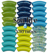 Camaieu 78- Lot mixte tubes incurvés Sea life 12MM