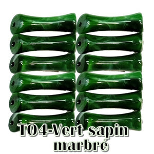 4-Tube octogonal bambou vert sapin marbré 8MM