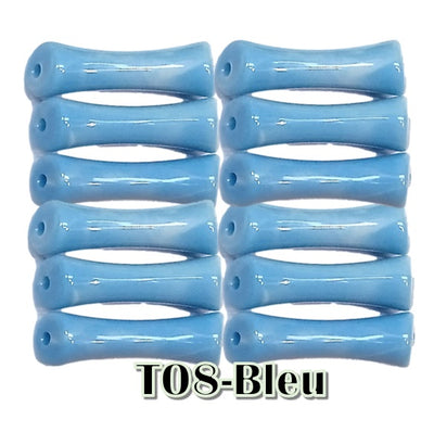 8-Tube octogonal bambou bleu 8MM