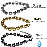 BASE bracelet 16 carrés - support pour chaton SS38, 8MM