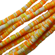 52-Multicolore jaune orange Heishi 4mm