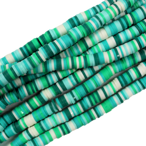 63-Multicolore vert Heishi 6mm