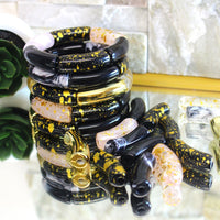 PACKS bracelets, Ton noir et or